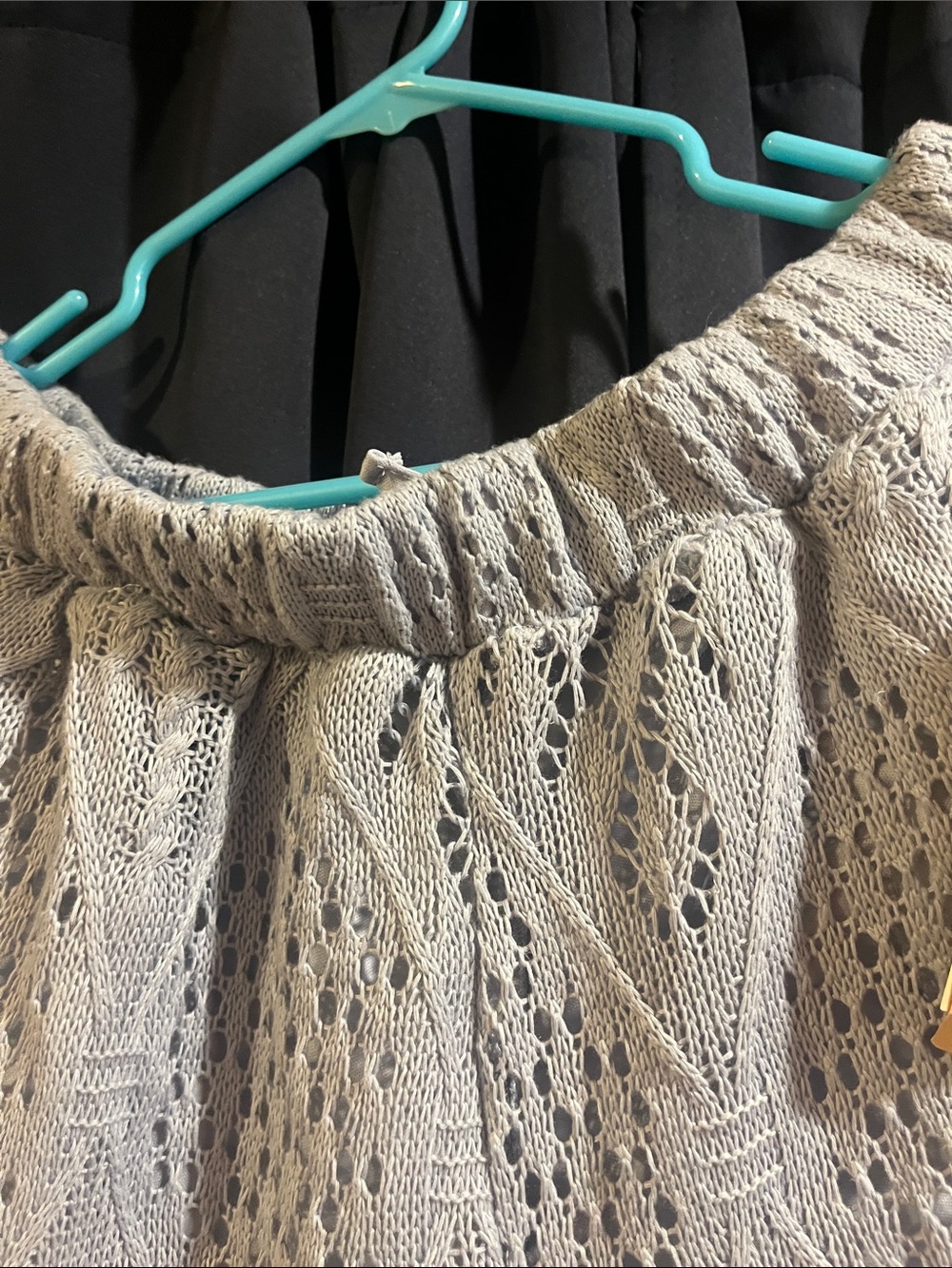 High-Waist Crochet Knit Shorts in Light Taupe - Picture 3 of 8